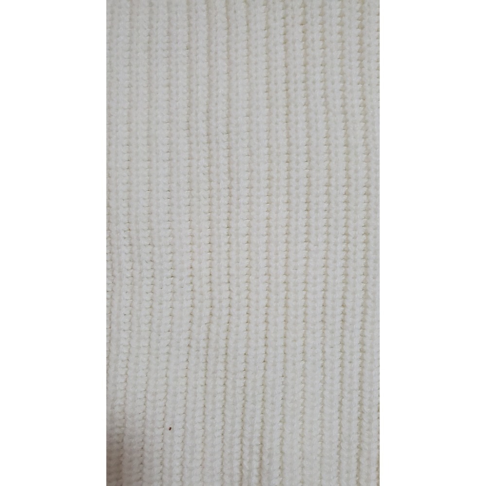 Garage‎ Cream Cropped Knit Sweater Long Sleeve Scoop Neck Ribbed Top - Picture 9 of 14